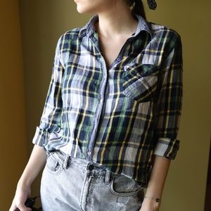 🌼2/$20 Plaid Topshop Button Down Shirt